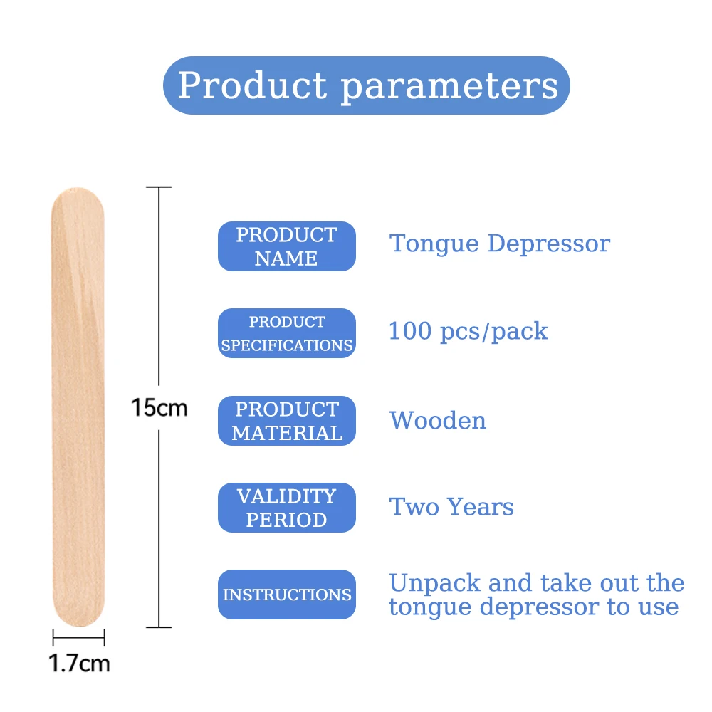 Disposable Tattoo Wooden Tongue Depressor Individually Paper Packing for Tattoo Waxing Stick Tattoo Accessories