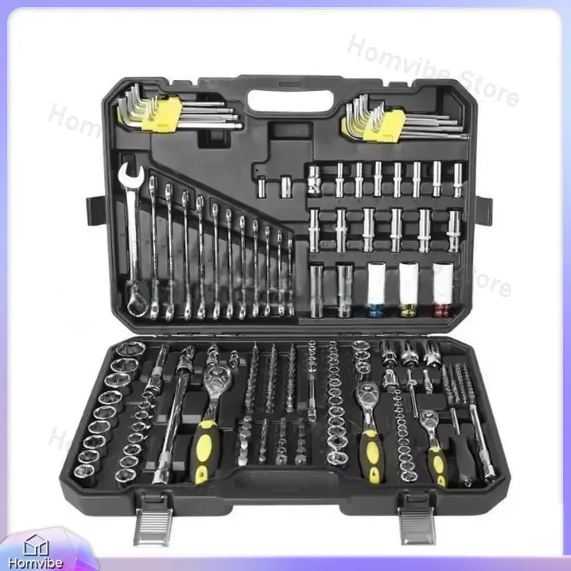 222 Piece Auto Repair Tool Set Home Repair Kit with Socket Wrench Combo Ratchet Set for Car Maintenance DIY Furniture