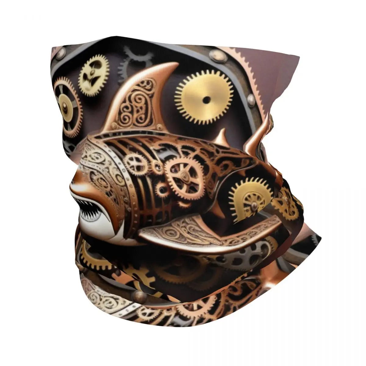 Shark Steampunk Fantasy Bandana Neck Gaiter Printed Wrap Mask Scarf Multi-use Headwear Riding Unisex Adult Windproof