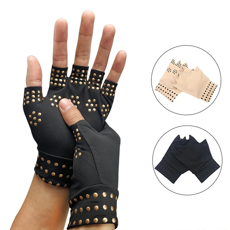 Guantes magnéticos de terapia de compresión para la salud, antiartritis, reumatoide, alivio del dolor de mano, Corrector de muñeca, masajeador de mano