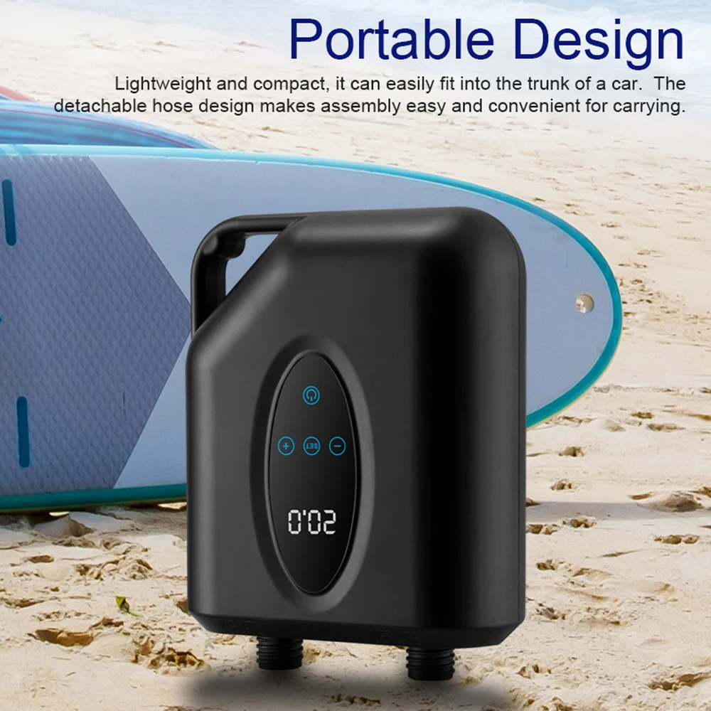 Portable Paddle Board Pump 20PSI High Pressure Electric Air Compressor Pump Inflation Pump with 6 Nozzles for Inflatable Boat