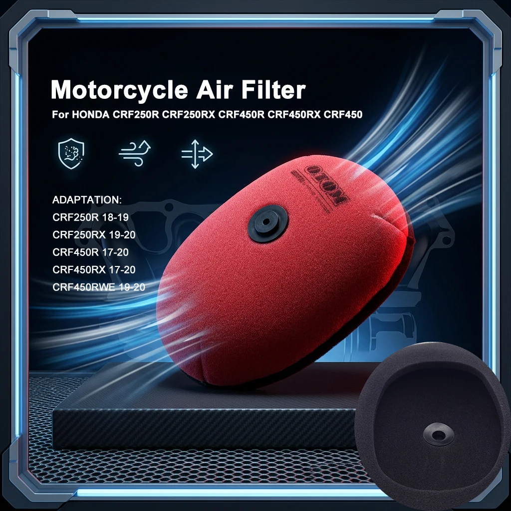 For HONDA CRF250R CRF250RX CRF450R CRF450RX CRF450RWE 17-20 Bikes Sponge Element Dual Foam Layer air filter element dust cover