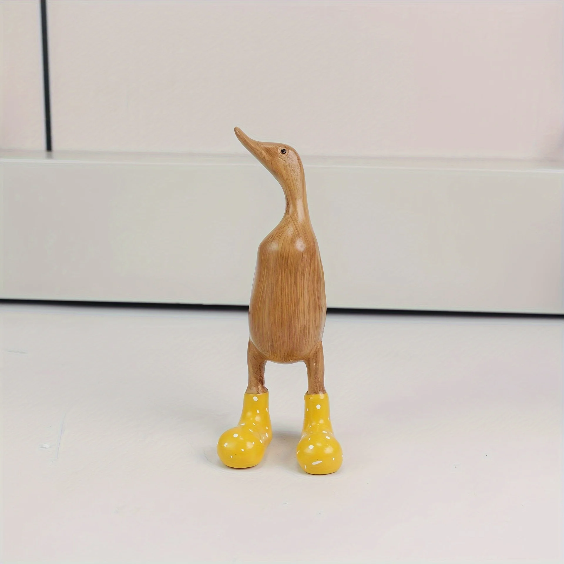 1 piece boot-wearing duck, cute outdoor animal statue, garden courtyard decoration ornament, resin home craft