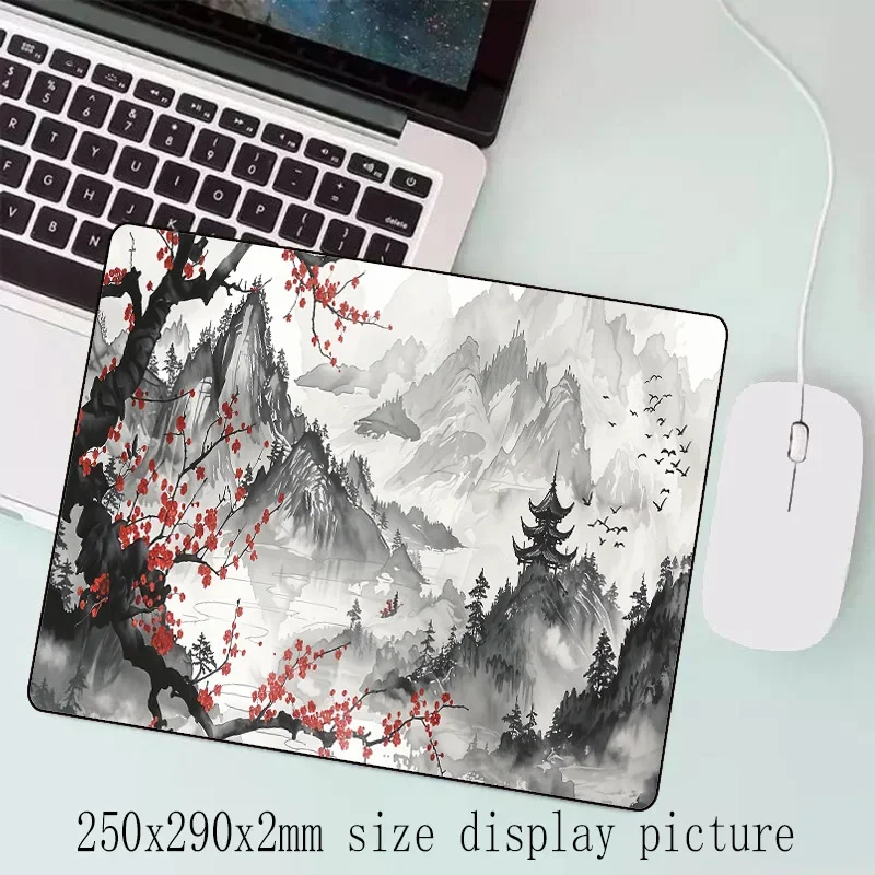 Sakura Scenery Mouse Pad Large Anti-Slip Rubber Game MousePad Durable Desk mat Thick Seam Edge Suitable for Office and Gaming