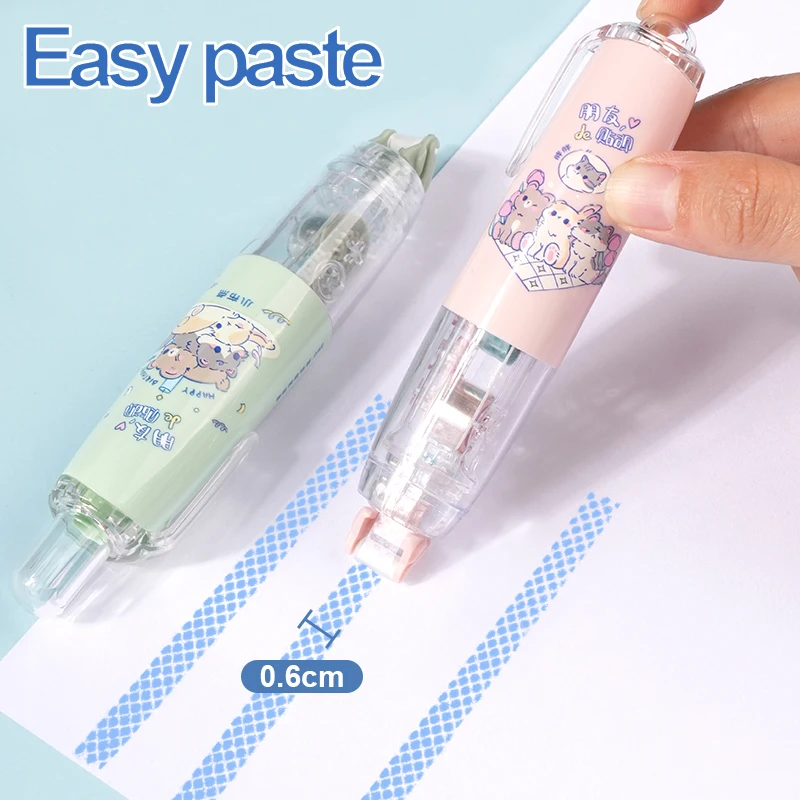 1 body+3 replaceable cores+1 cute sticker, double-sided tape - suitable for schools, offices, and scrapbooks