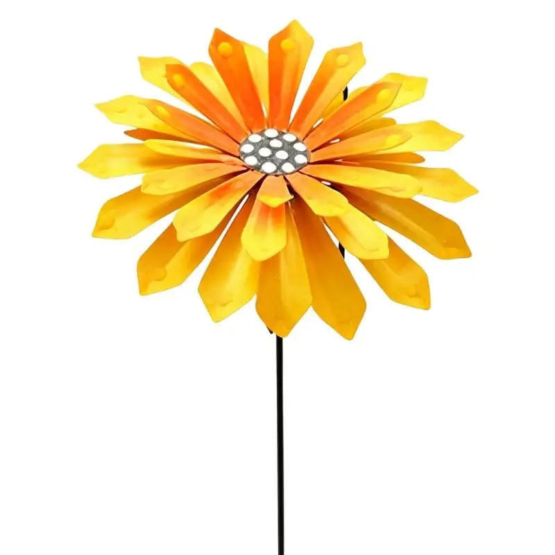 Decorative Daylily Plant Marker Unique Flower Iron Garden Stake Artistic Yard