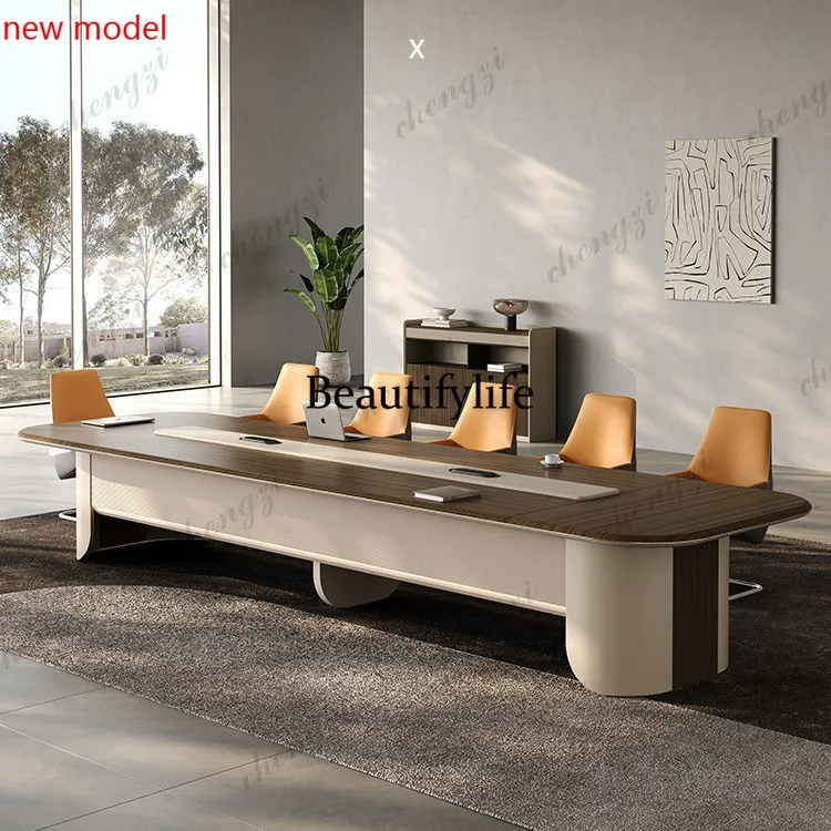 DD182Modern large-scale high-end conference, long table simple modern conference room table and chair combination