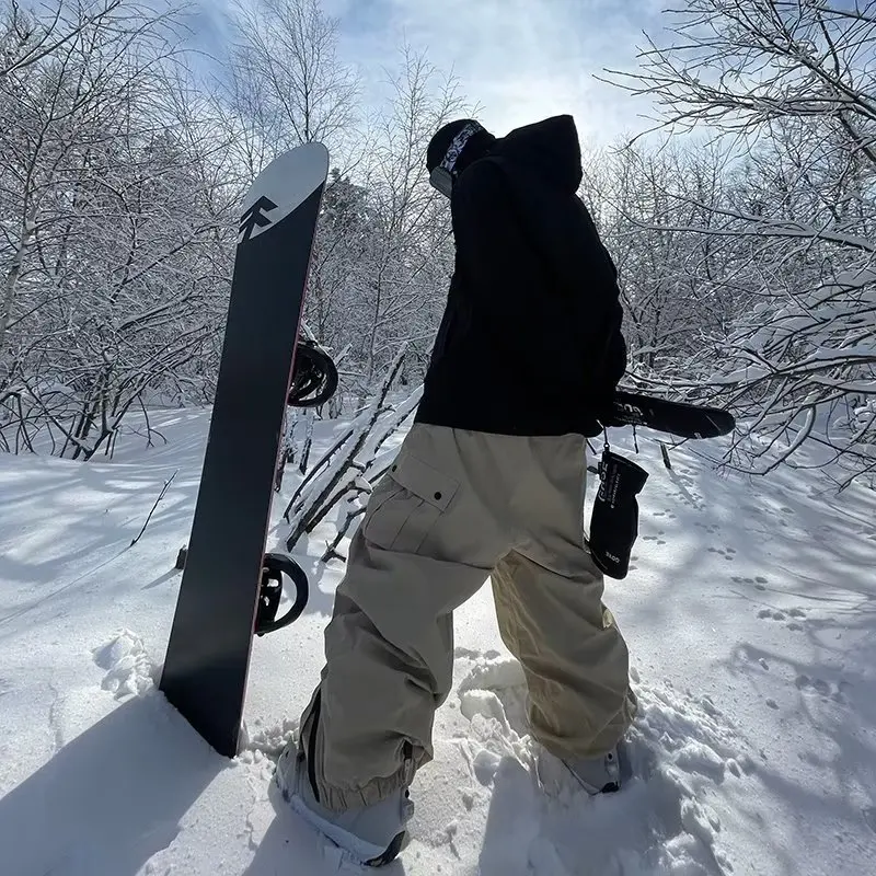 Pantalones holgados de esquí para hombre, pantalones deportivos de esquí holgados e informales cálidos, pantalones de Snowboard para nieve al aire libre, ropa de esquí