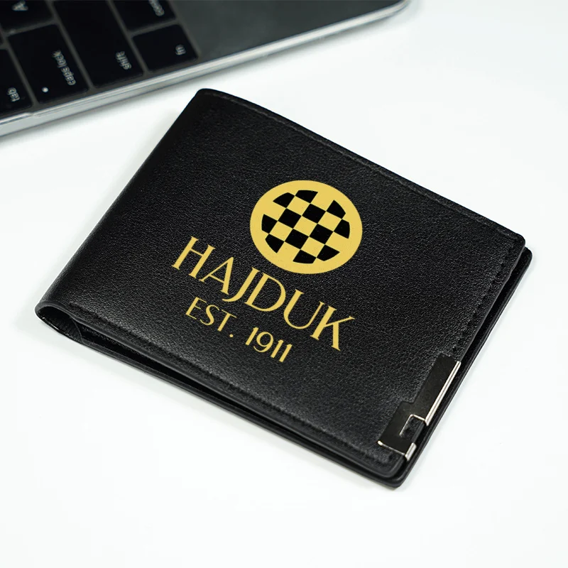 하주크 에스티 1911 남성용 슬림 PU 지갑 블랙 골드 로고 우아한 일상용 비즈니스 스타일 가볍고 내구성 있는 디자인