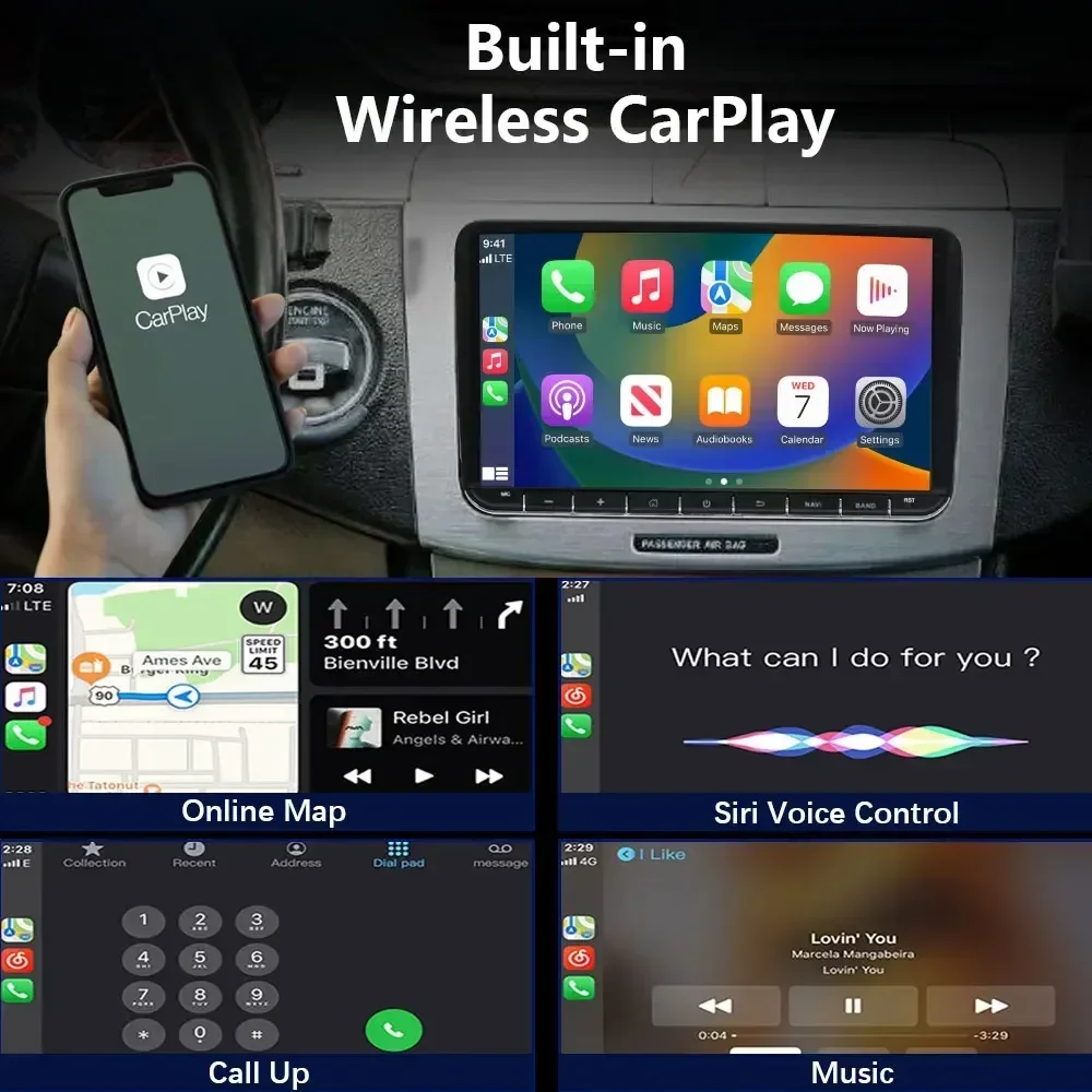 CHSTEK أندرويد 13 راديو السيارة لشركة فولكس فاجن أماروك باسات جيتا بورا سكودا اللاسلكية CarPlay GPS 4G واي فاي BT مشغل وسائط متعددة