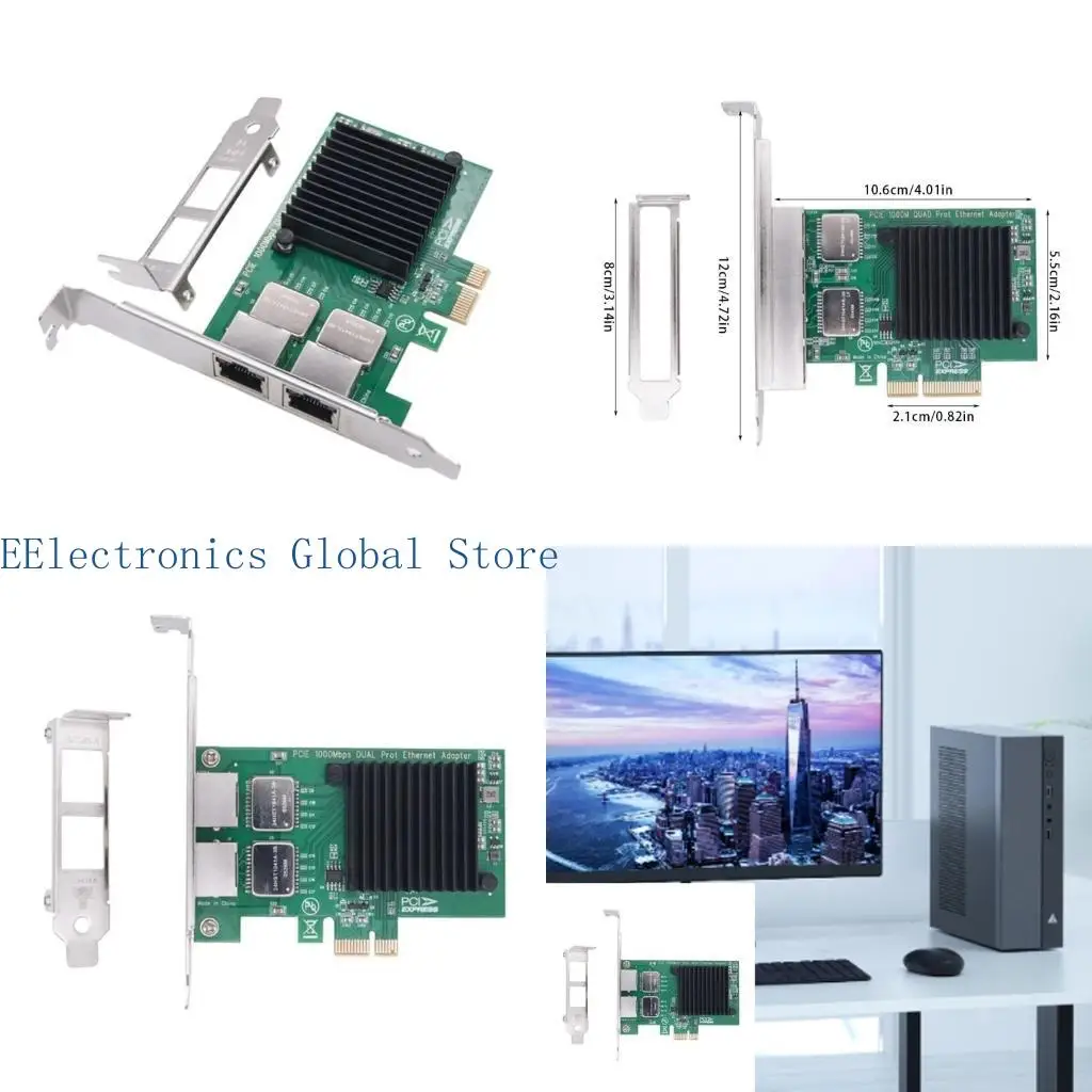 462B I350-T2 2 Port Gigabit Port PCIE 1000M Server Networking Card to 2x RJ45