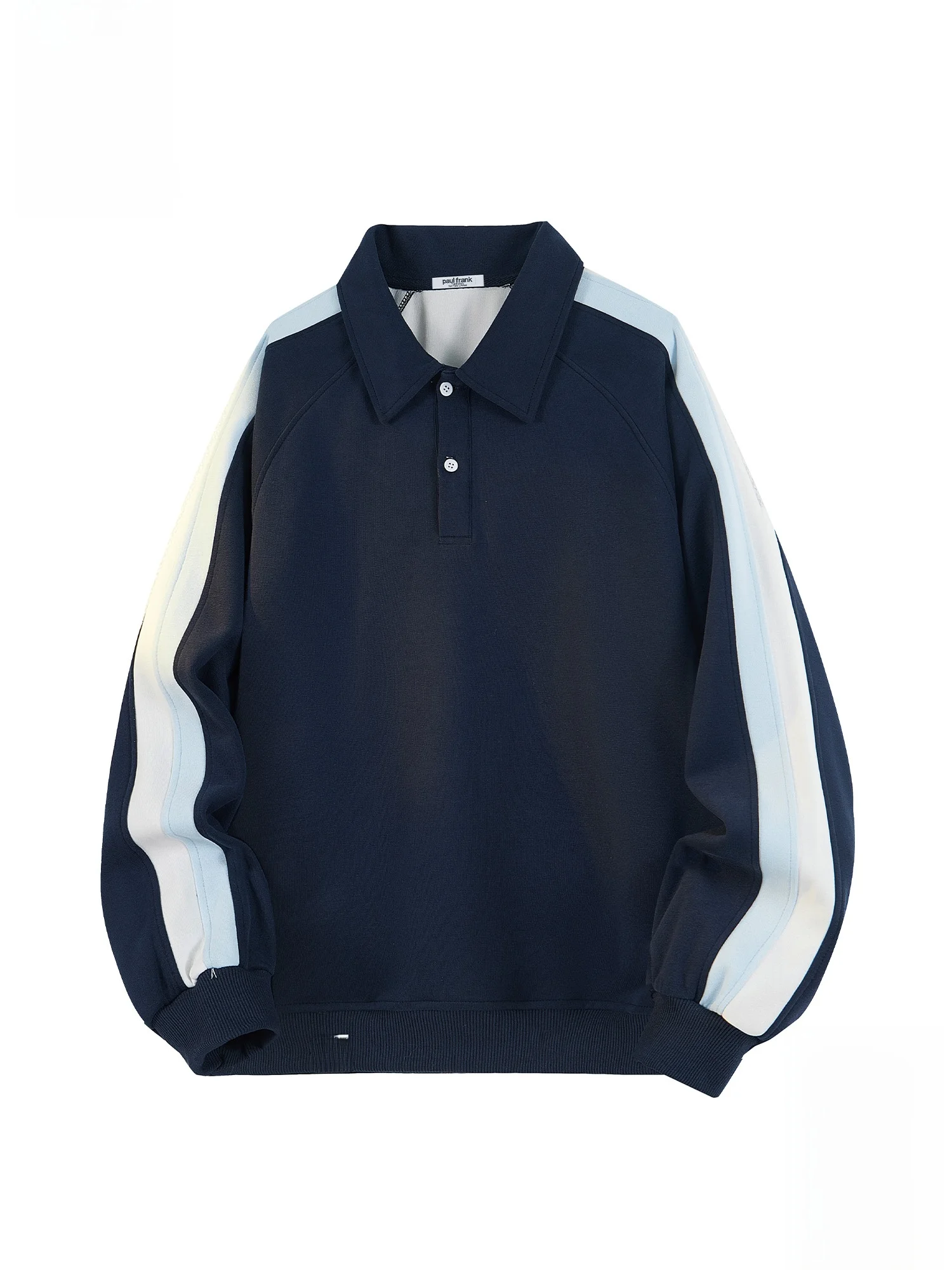 

Мужская толстовка свободного кроя PaulFrank, зимняя повседневная футболка с полосатым дизайном, удобная, из смеси полиэстера и хлопка, с длинными рукавами