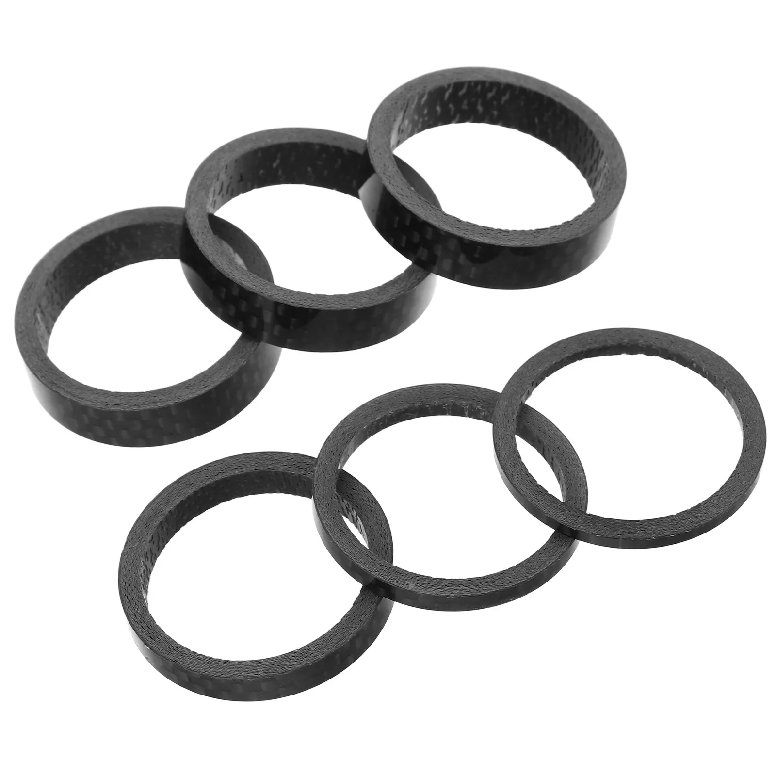 6Pcs Bike Carbon Fiber Headset Spacer Durable Lightweight Handlebar Stem Spacers for Mountain Road Bikes Cycling Components