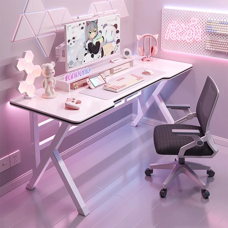 

Computer table countertop white gaming game and chair anchor girl bedroom home simple desktop