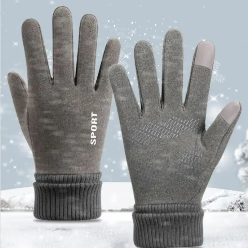 Autumn Winter Outdoor Cycling Gloves Gym Fitness Sports Running Warm Touch Screen Nonslip Gloves Motorcycle Gloves Men