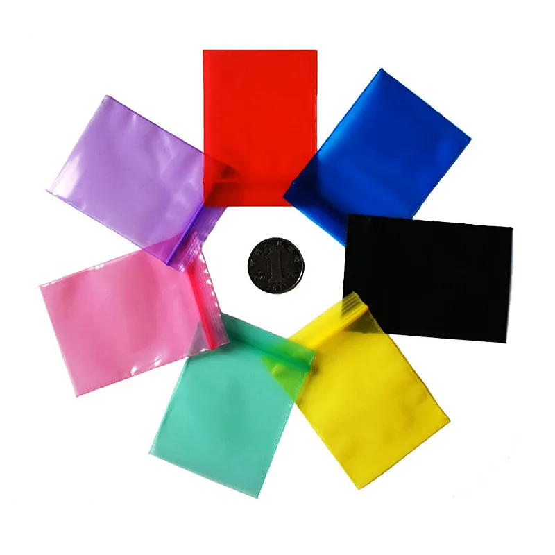 

100PCS Color Thick PE Ziplock Packaging Bags Resealable Snack Jewelry Cosmetics Battery Hardware Screw Spice Storage Pouches