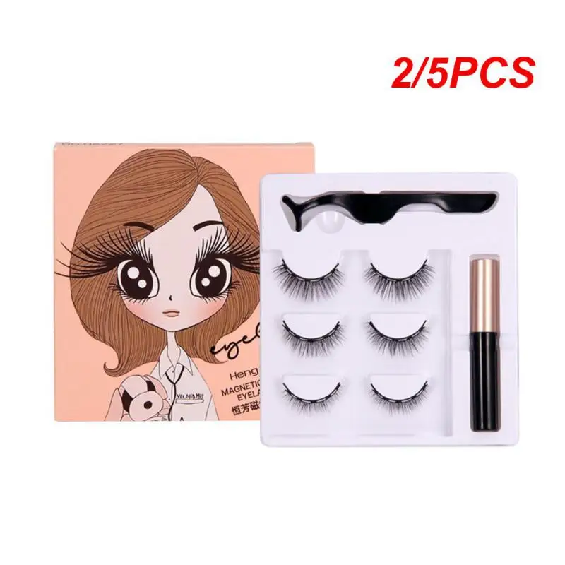 2/5pcs magnetische Wimpern Eyeliner exquisite dauerhafte falsche Wimpern leicht zu tragen Make-up Kosmetik für Mädchen Frauen