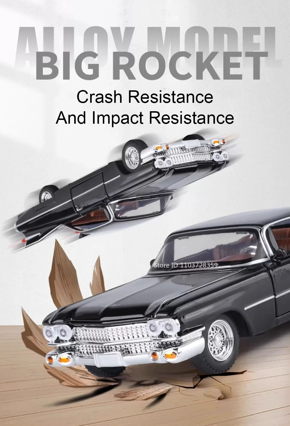 1:32 Eldorado Biarritz Ladegerät 1970 Auto-Spielzeugmodelle, Legierung, Druckguss, Fahrzeug, Spielzeug, Ton, Licht, Türen, geöffnet, zurückziehen, für Kindergeschenke – Detail 6