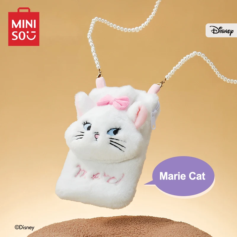 MINISO Disney Classic Cat Series Marie Crossbody Torba na telefon komórkowy Modna pluszowa lalka Kawaii Peryferyjny prezent urodzinowy