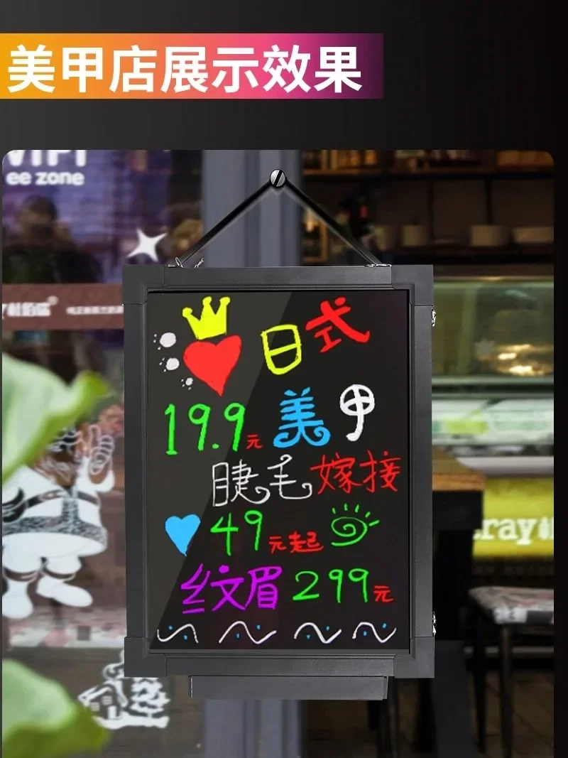 Desktop led electronic luminous fluorescent board small blackboard billboard handwriting board stall display sign night market