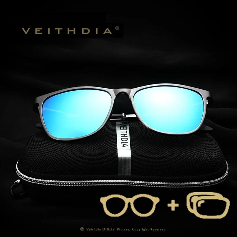 VEITHDIA Brand New Arrival Custom Men Fashion Prescription Sunglasses UV400 Polarized Lens Retro Eyewear Myopia Glasses VPX6623