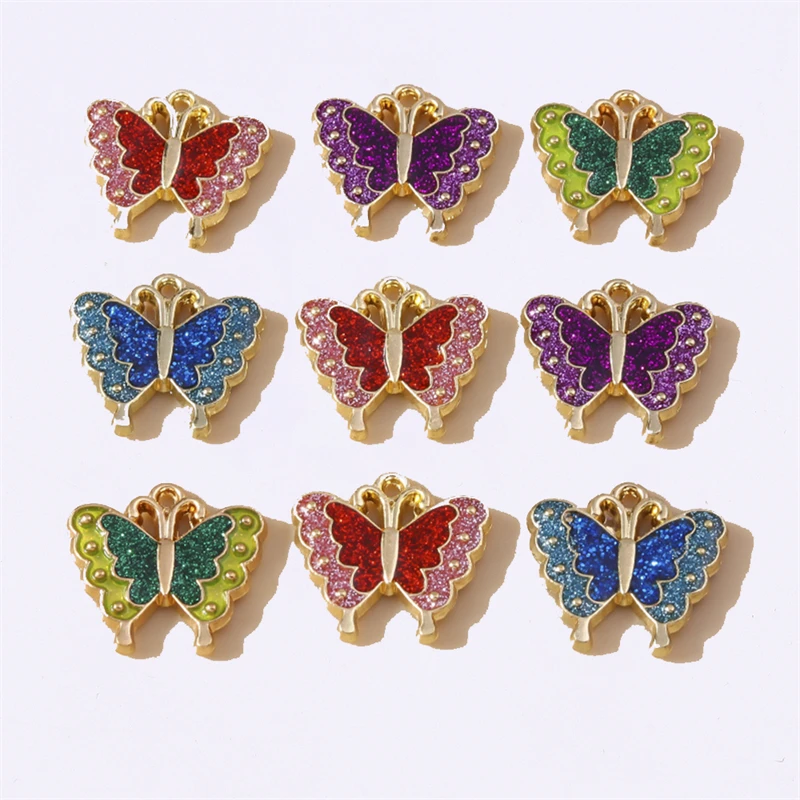 

Duarte 20Pcs/Lot Cute Colorful Enamel Butterfly Charms Pendants for Making DIY Drop Earrings Necklaces Bracelet Jewelry Findings