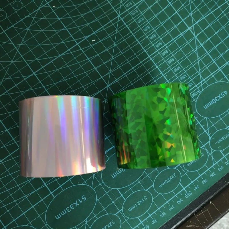 2rolls Samples hot stamping foil holographic foil hot press on paper or plastic meterials heat transfer film smaller roll