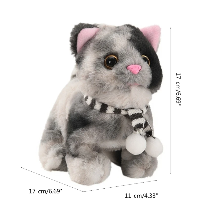 Animal en peluche miaulant marche queue chat remuant jouet en peluche électrique grands cadeaux pour les tout-petits garçons