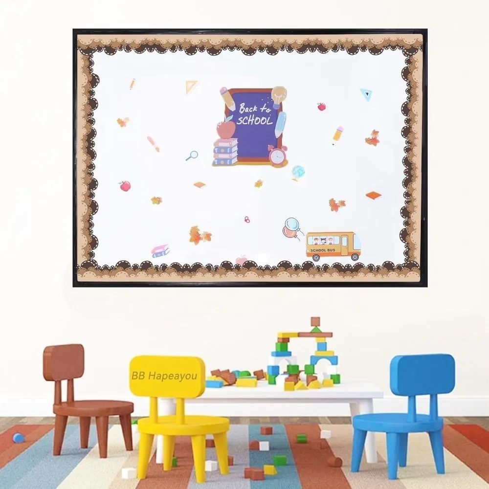 Copperplate Paper Black Board Border Cloud Pattern 10 m Self-Adhesive Border 4-Color Solid Removable Classroom Decor Trim