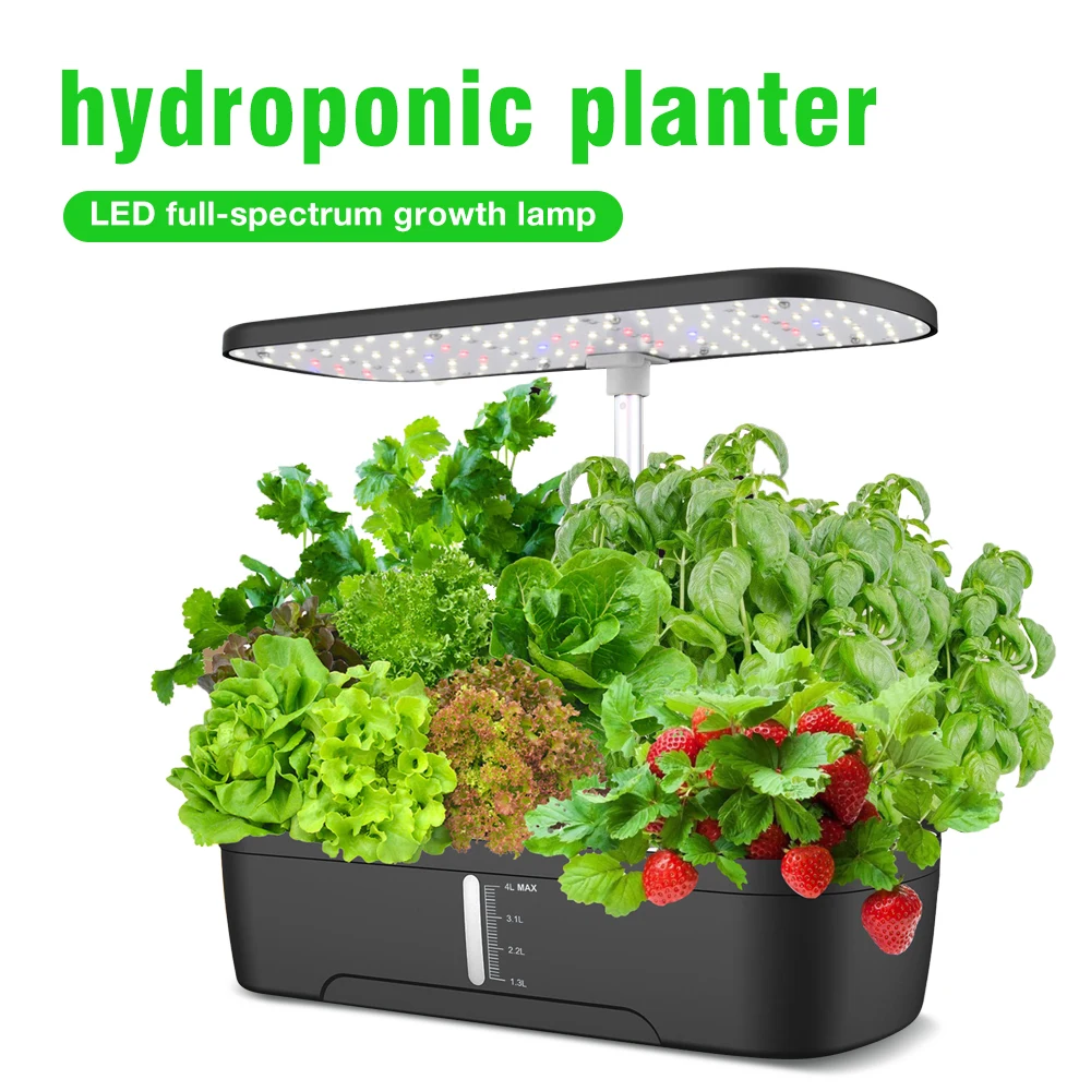 

Hydroponics Growing System 6 Pods Indoor Garden Herbs Soilless Planting Gardening Box with Full Spectrum LED Grow Lights