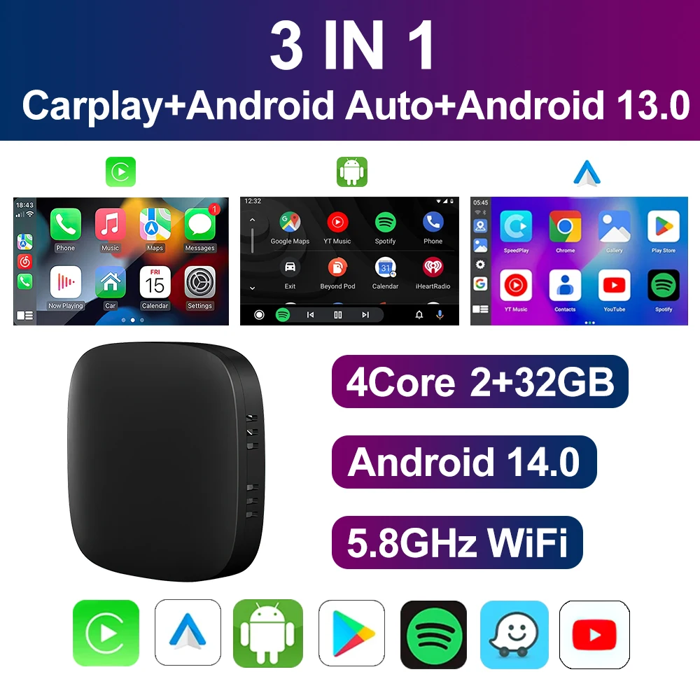LEHX Android 14 Car AI Box for CarPlay Auto