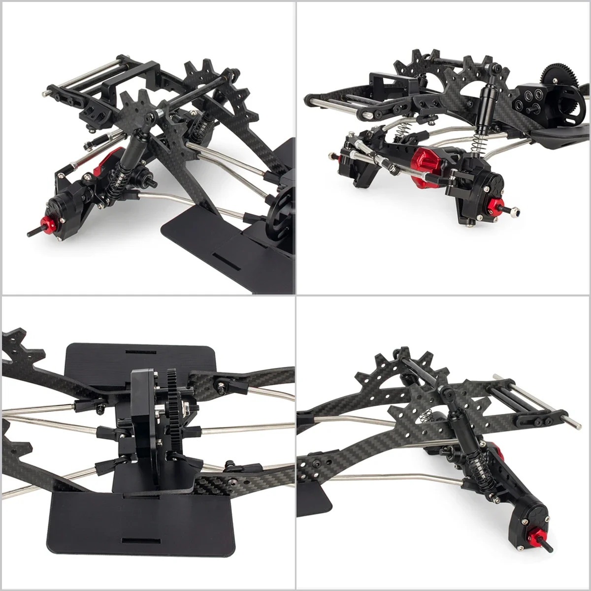 Kit de chasis LCG para 1/10 RC Crawlers SCX10 Capra Compatible con actualización de gravedad central baja de alto rendimiento