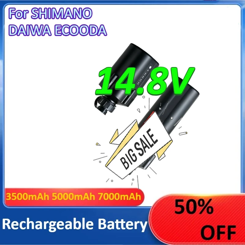 

3500mAh 5000mAh 7000mAh 14.8V Rechargeable Battery For SHIMANO DAIWA ECOODA Marine Fishing Reel Hand Grenade Battery