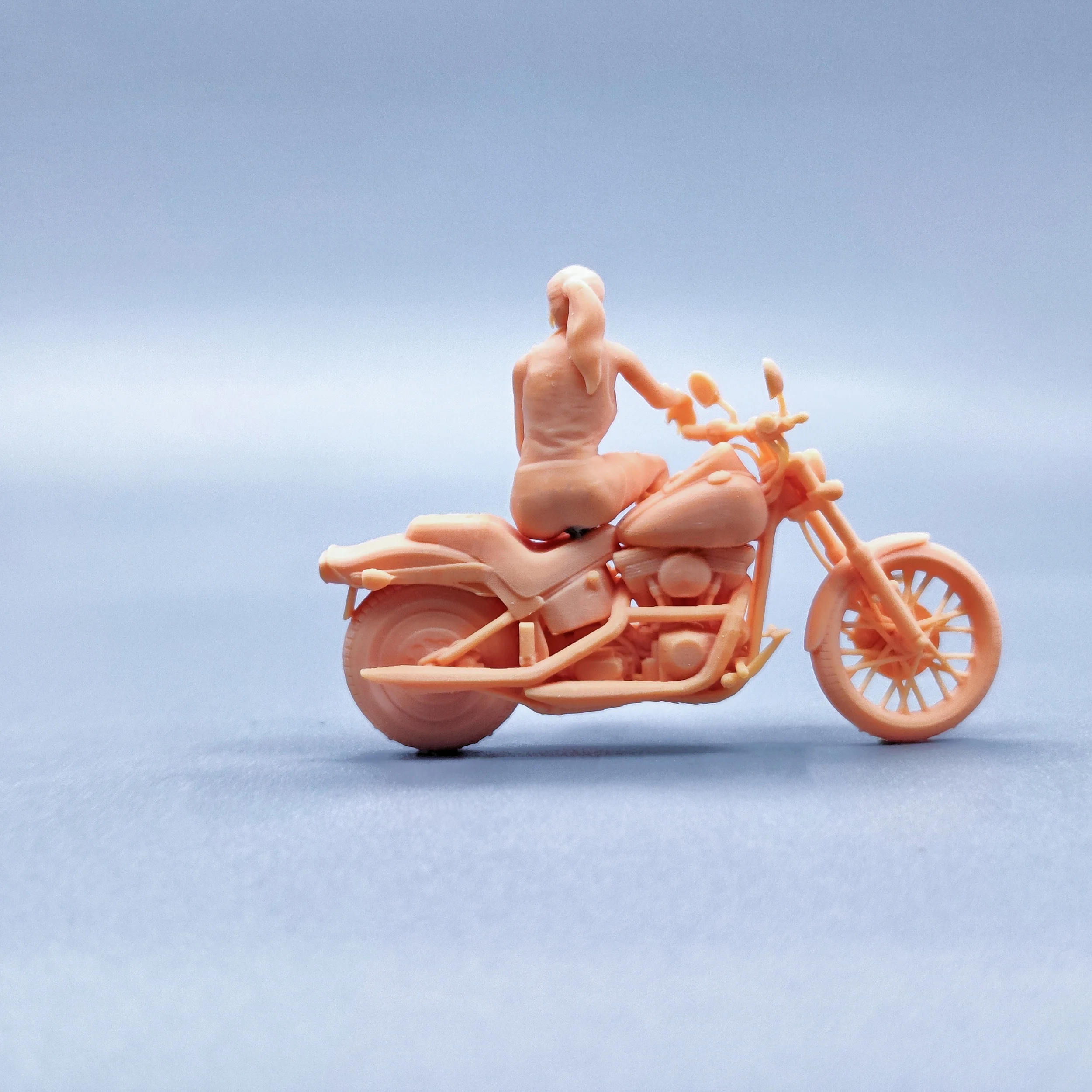 راتنج شيطان كلير للدراجات النارية غير ملون ديوراما ، تماثيل دراجة نارية مرسومة يدويًا ، مقياس موديل ، V927 ، V928 ، 1:64