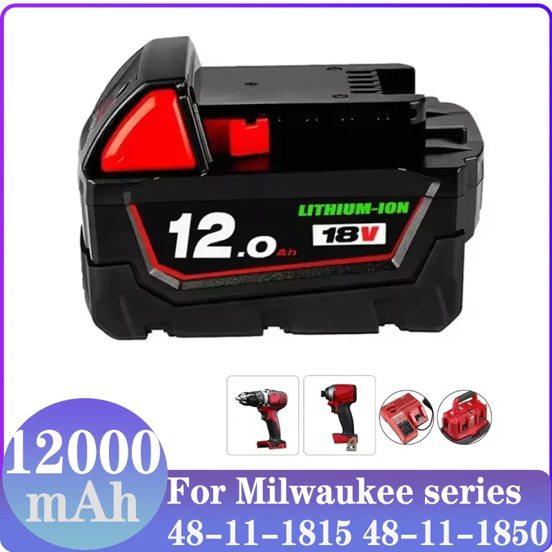 Nouveau Pour batterie Milwaukee M18 M18B6 18V XC 5Ah 6Ah batterie Li-ion 48-11-1860/chargeur batterie rechargeable
