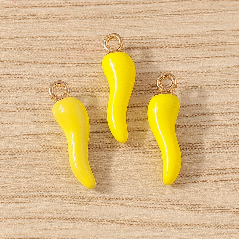 10 Stück 5x19mm süße bunte Harz Chili Pepper Charms Anhänger für Schmuckherstellung Ohrringe Halsketten Armband DIY Bastelbedarf – Detail 5