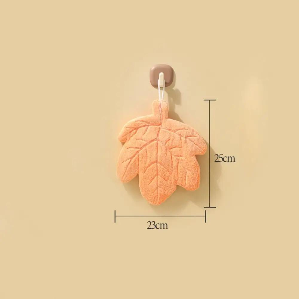 منشفة يد ناعمة بطبقة مزدوجة على شكل أوراق شجر، سميكة ماصة، قماش يد معلق، سرعة منديل جاف للحمام المطبخ