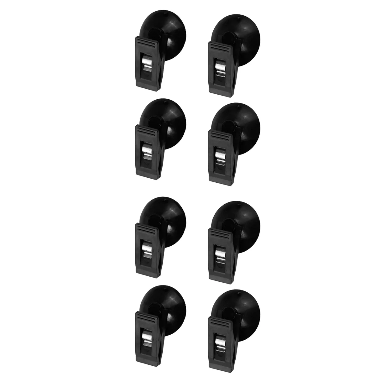 

4 Pairs Multifunctional Suction Type Clips Curtain Clamp Bag Holder Storage Clip for Car Auto (Black)