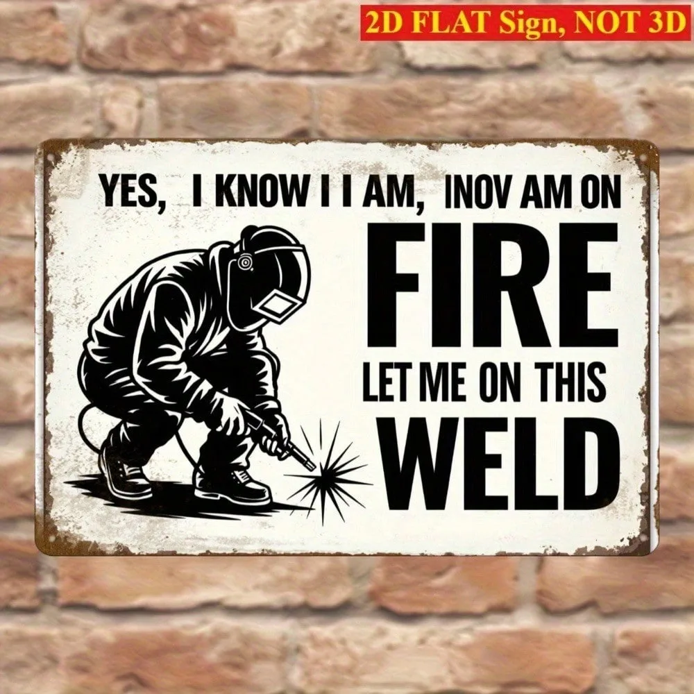 1pc Vintage Metal Welding Art Deco Sign, Funny 