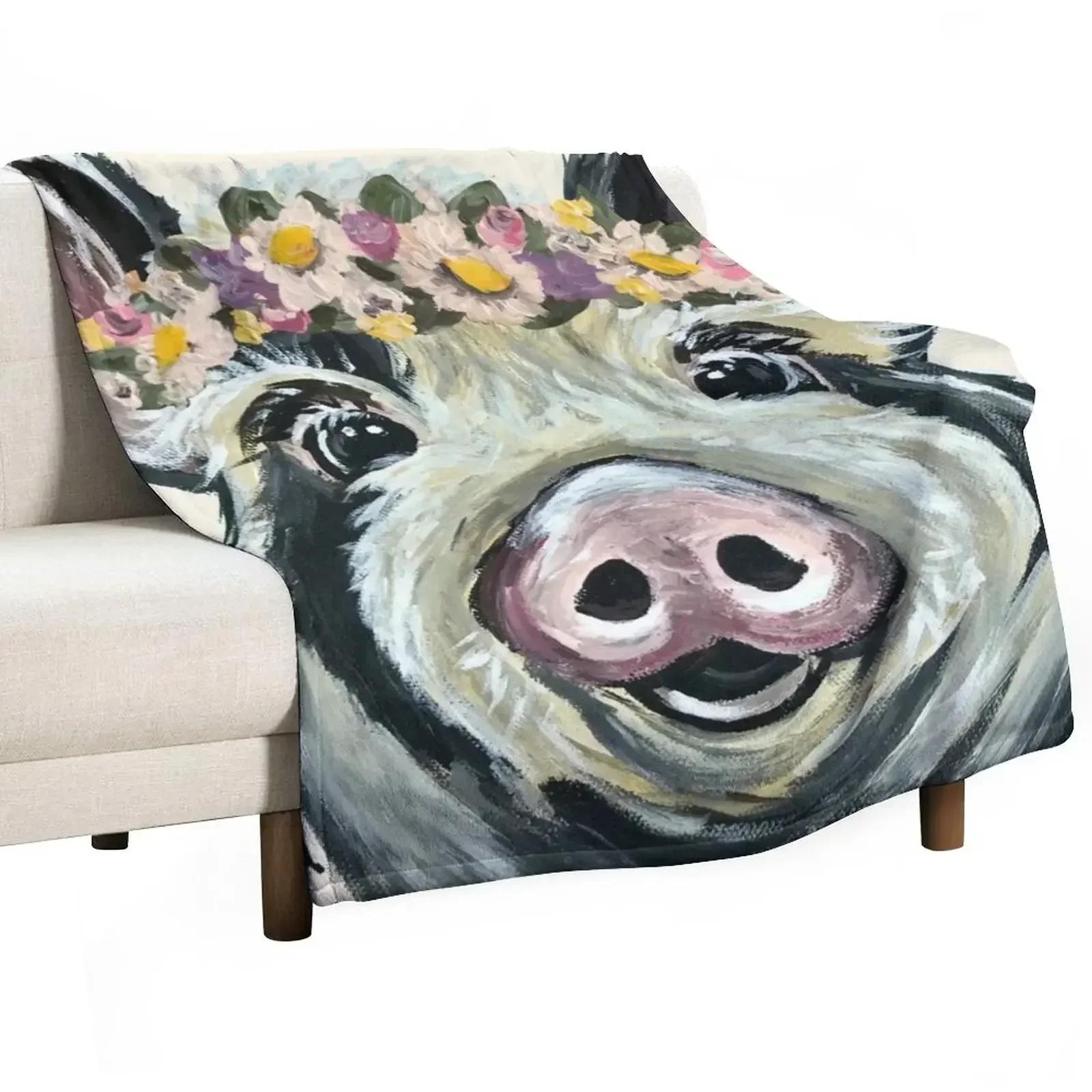 

Cute Pig Art Throw Blanket Bed covers Flannels Bed Blankets