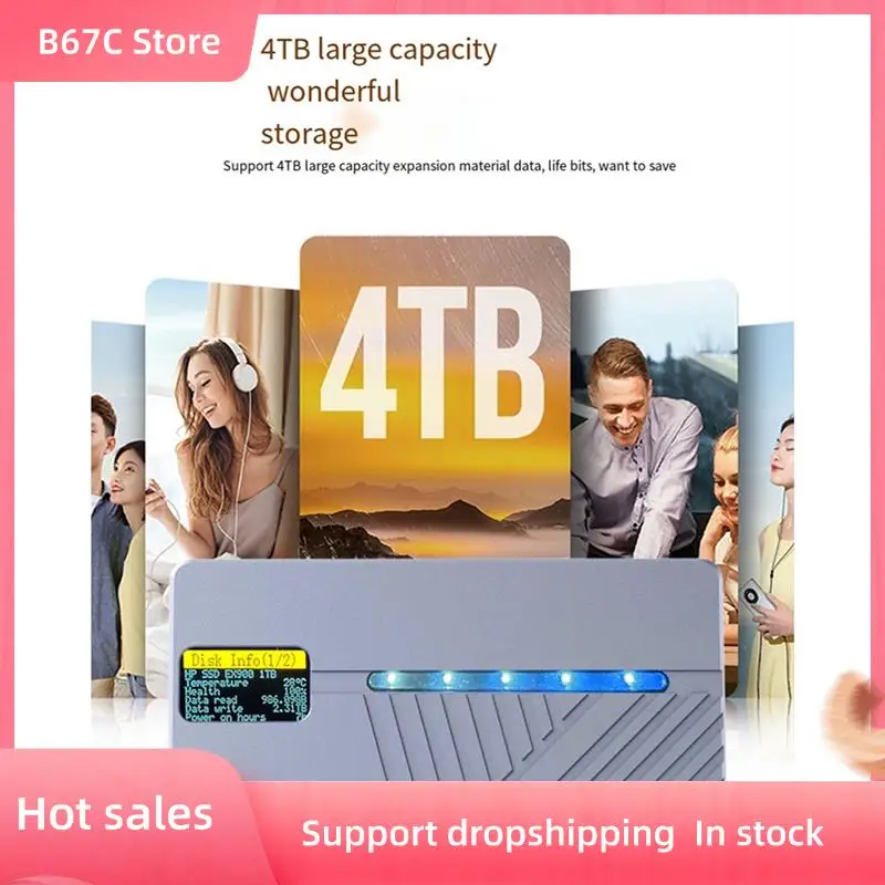 

B67C Mobile Hard Disk Box Hard Drive Box 10GB Dual Protocol Nvme/Sata Aluminum Alloy Shell