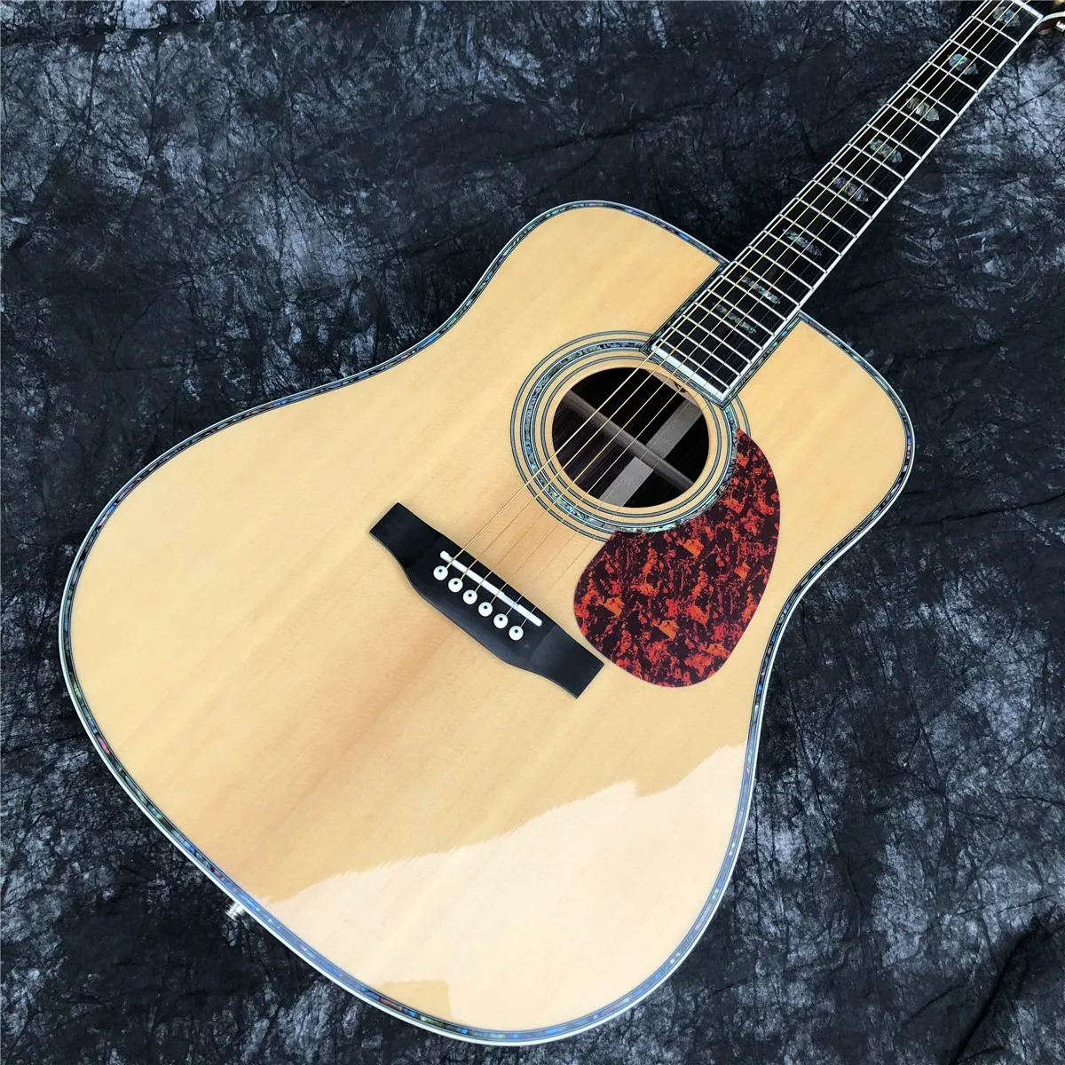 

Ebony Fingerboard 41" D Style Solid Spruce Top Acoustic Guitar with Pearl Inlays Electric Guitarra