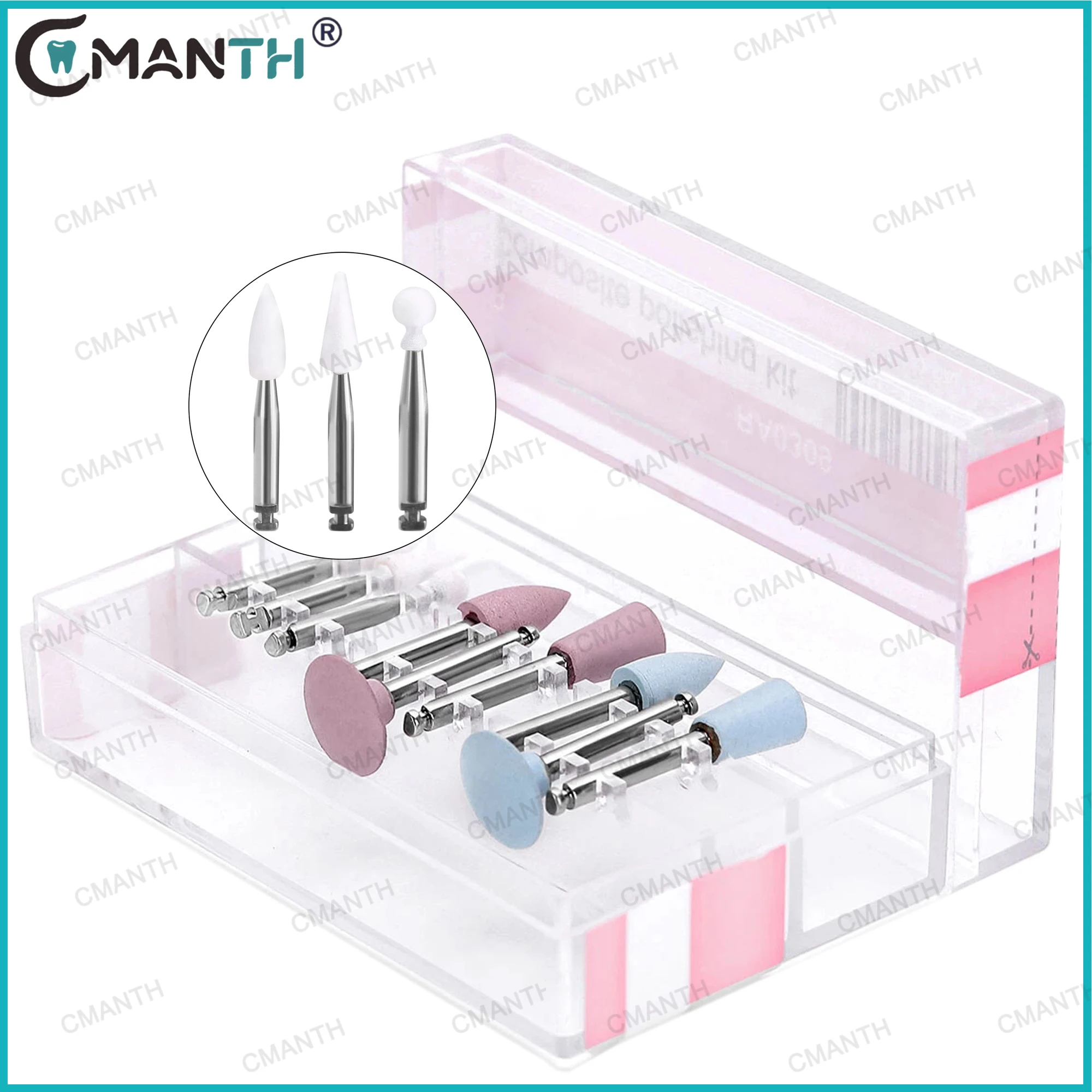 9Pcs/Box Dental Composite Silicone Polishing Kit Resin Sanding Polishing Set for Contra Angle Handpiece Dentistry Polish Tools