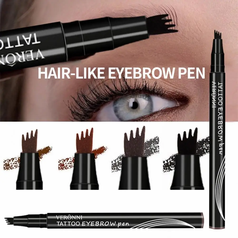 Microblading Eyebrow Pen Waterproof Fork Tip Eyebrow Tattoo Pencil Long Lasting Professional Fine Sketch Liquid Eye Brow Pencil