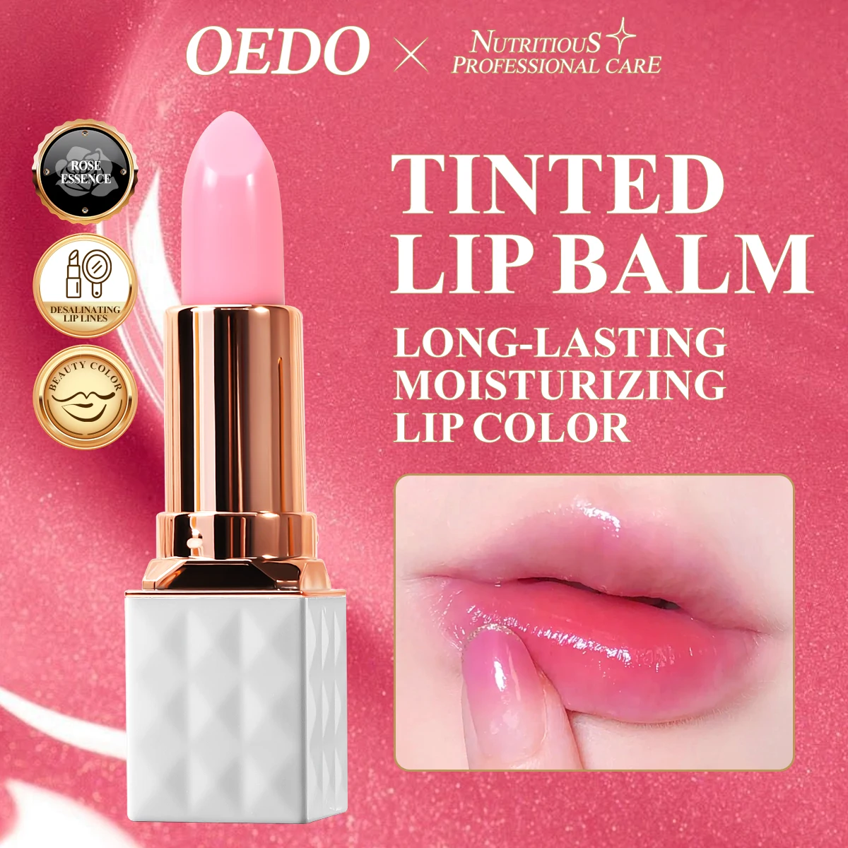 OEDO Color Change Lip Balm Nourishing Long-lasting Moisturizing Antifreeze Anti-chapped Reducing Lip Wrinkles Remove Dead Skin