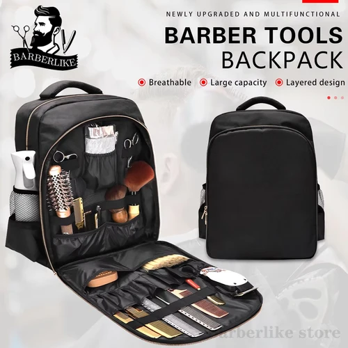 Mochila para peluquero, bolsas de almacenamiento de viaje, paquete de almacenamiento de herramientas de peluquería, mochila de gran capacidad para maquillaje