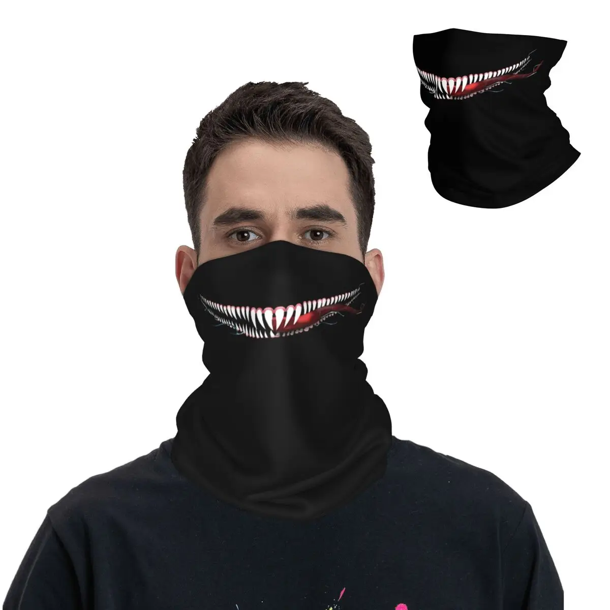 TEETH Marvel Venom The Last Dance Bandana Neck Cover Printed Motorcycle Motocross Face Scarf Balaclava Riding Unisex Adult