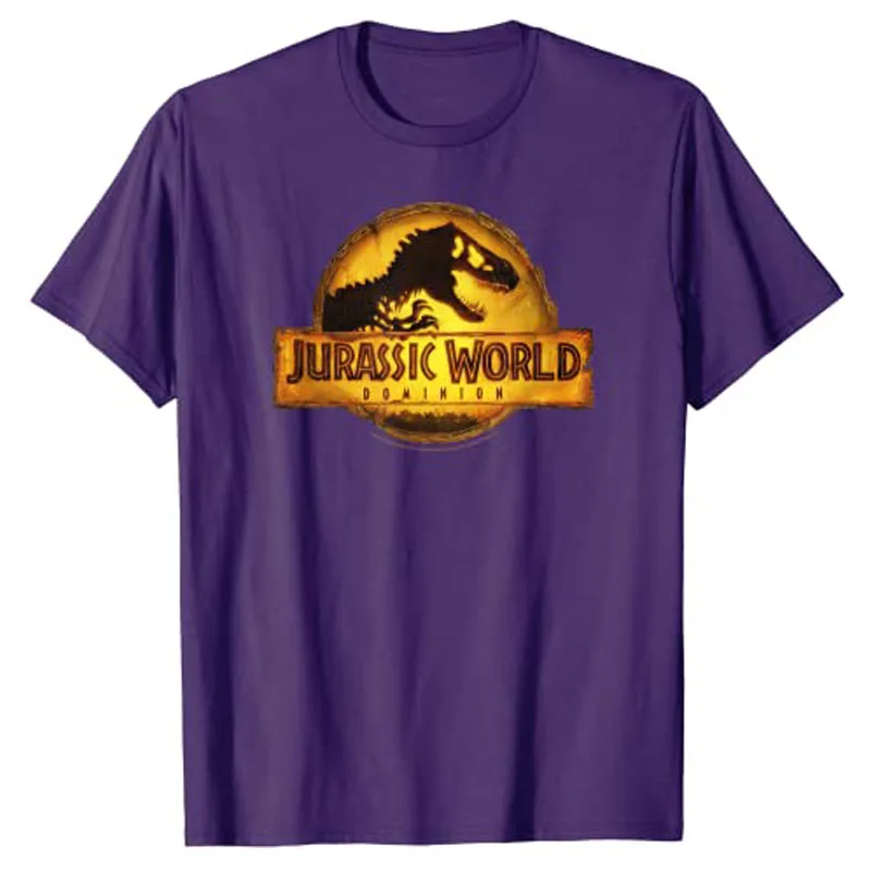 Jurassic World: Dominion T-Rex Logo T-Shirt Dinosaur Lover Outfit Graphic Tee Y2K Tops Cute Cartoon Apparel for Kids Adults