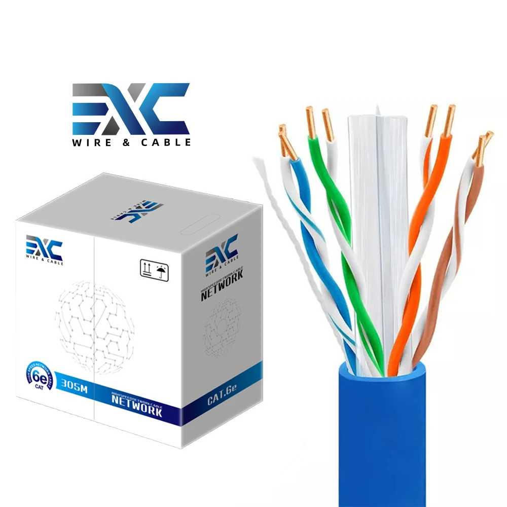 

2025 hot sale High quality Cat6 ethernet cable pass test pure copper premium cca 23awg network cable UTP CAT 6 indoor outdoor 30