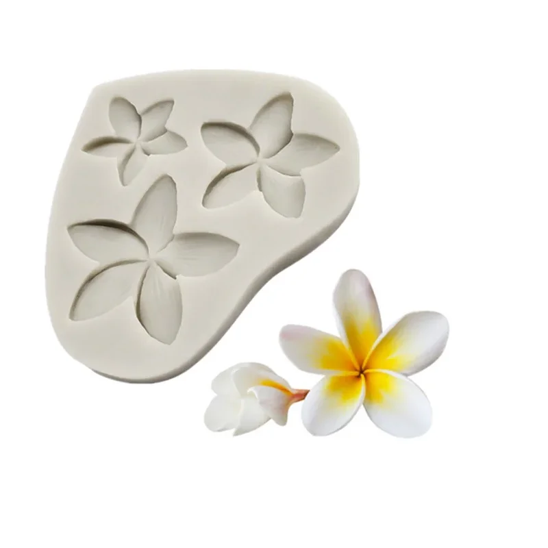 1 piece frangipani flower silicone mold fudge mold sugarcraft cake decoration tool chocolate sugar mold